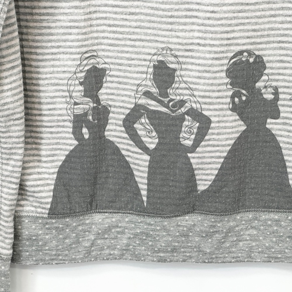 Disney Parks‎ Large Jacket Princess Silhouettes Striped Full Zip Hoodie Gray 394 - Picture 9 of 11